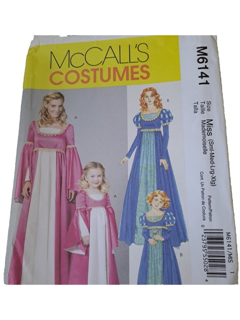 McCalls MISSES Renaissance Dress Empire Costumes Sewing Patterns Sz 8-22 UNCUT